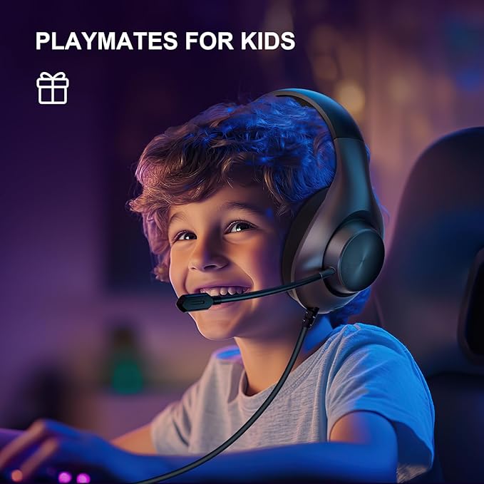 Gaming Headset for PS5 PS4 PC, Wired Headsets with 7.1 Surround Sound, H-7 Gaming Over Ear Headphones with Noise Cancelling Flexible Mic Memory Earmuffs, for PC/PS5/PS4/XboxSeries X/S/Switch（Black）