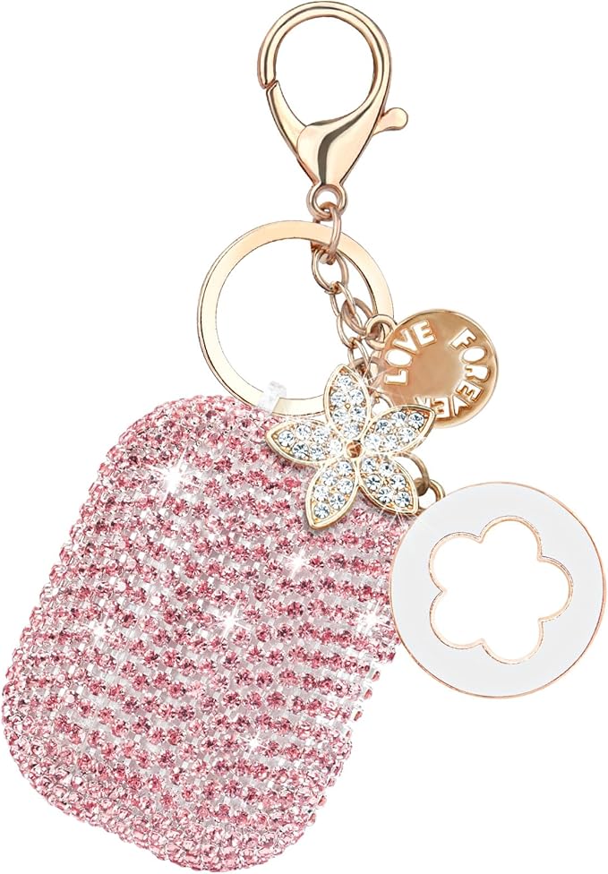 VISOOM Bling Case for Airpods Pro 2nd 1st Generation Case - Jewelry Cute Airpods Pro 1 2 Case Cover with Glitter Keychain Women Crystal Fancy Cases for iPods pro2 1 Wireless Charging Cases-Pink