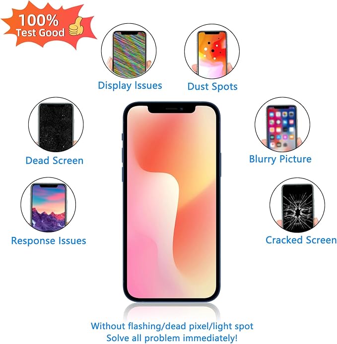 for iPhone 16 Screen Replacement 6.1 inch, 3D Touch LCD Screen Display Digitizer Frame Assembly Repair Kit with Waterproof Seal+Repair Tools+Screen Protector for A3288, A3287, A3081, A3296