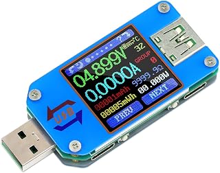 DROK USB Power Meter, DC 4-24V 5A LCD USB A&C Voltage Current Display USB Tester Multimeter, Test Speed of Charger Cables, Capacity of Power Bank, QC 2.0 3.0 - Image 1