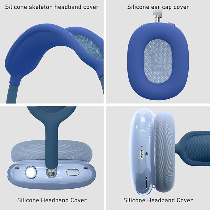 for AirPods Max case Cover,Anti-Scratch Ear Pad Case Cover/Ear Cups Cover/Headband Cover for AirPods Max. Clear Soft TPU and Silicone,Skin Scratch Proof.