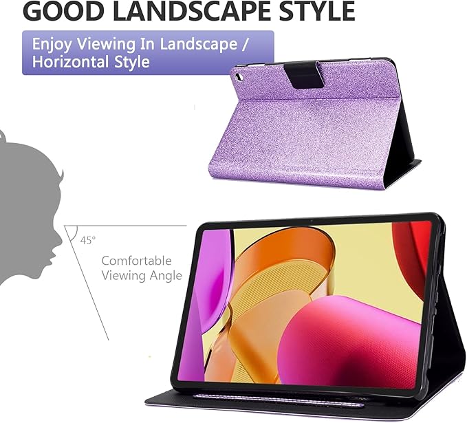 Dteck for Fire Max 11 Tablet Case 13th Generation 2023 11", PU Leather Protective Fold Stand Case with Auto Sleep Wake, Adjustable Viewing Angles, 3 Card Slots, Slim Thin Classic Folio Case, Purple