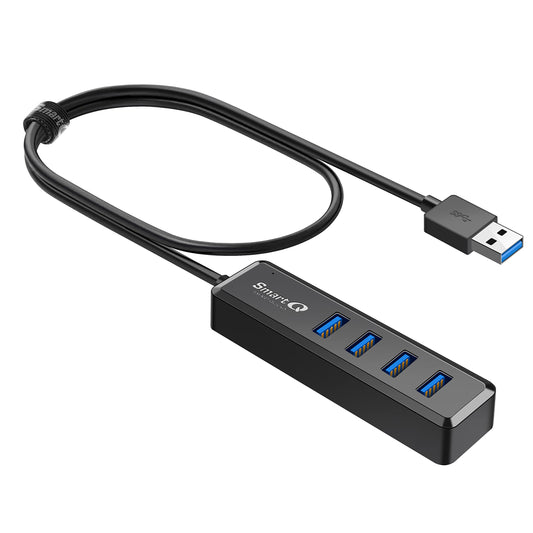 SmartQ USB Hub 4 Port, USB 3.0 Splitter and Expander with 2ft Cable for PC