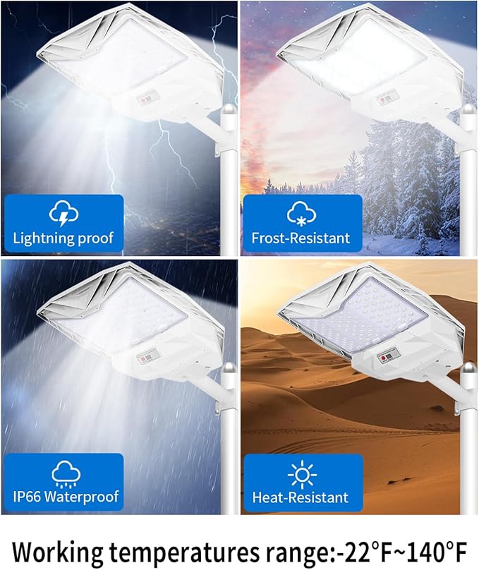 Solar Street Lights Outdoor 700000LM, Bright LED Street Lights with Motion Sensor and Remote, Dusk to Dawn Waterproof Security Lights for Yard, Driveway, Parking Lot