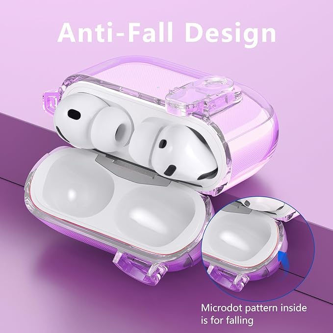 Clear Case for Airpods Pro 3 Case 2025 Women, VISOOM Clear New Apple AirPods iPods Pro3 Cases Protector Cover Cute Transparent Air pods Ipod Pro 3rd Gen Cases With Lock/Keychain/Cleaning Kit for women
