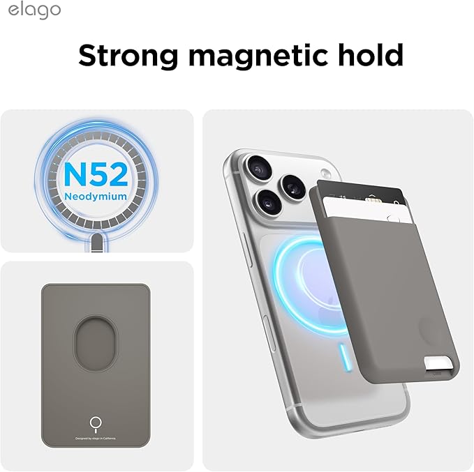 elago Magnetic Wallet Card Holder 2-Cards Compatible with MagSafe for iPhone - Secure Phone Wallet, Long Last Silicone, Scratch and Damage Protection