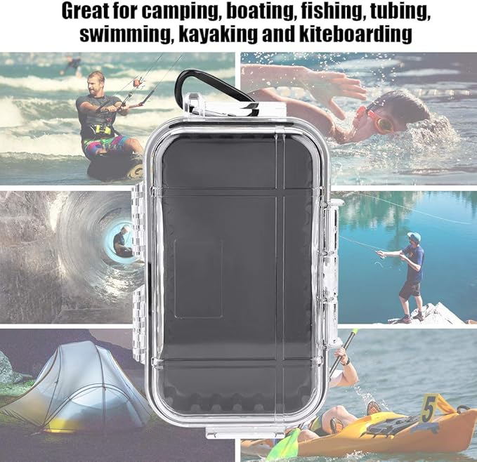 Small Waterproof Storage Case, Outdoor Survival Waterproof Dry Box Protective Case Shockproof Airtight Carry Box Container Floating Hard Shell for EDC Tools Phone Keys Watches Travel Fishing