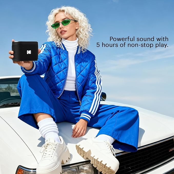 KODAK SOUNDBRIX Magnetic Splittable Bluetooth Speaker Water Resistant Durable & Portable Speaker 5H of Play USB C Wireless Connect Upto 100 Speakers Home Party Travel Speaker Gifting