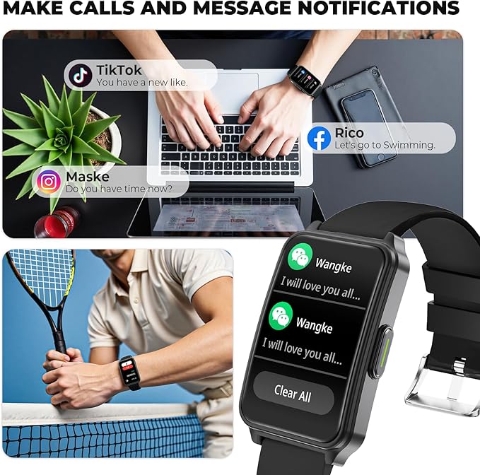 Fitness Tracker (Answer/Make Call)，Smart Watch 24/7 Heart Rate Spo2 Blood Oxygen Monitor Sleep Tracker, 120 Sports Modes Pedometer Calorie Step Tracker, Waterproof Activity Tracker for Women Men