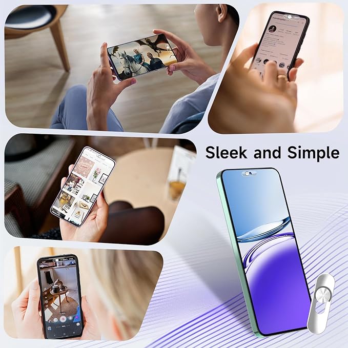 Front Camera Cover,Smartphones Webcam Cover Protect Privacy, Camera Privacy Covers Compatible for Galaxy, Pixel & iPad, Android Privacy Protection Slide, 2 Pack-Silver