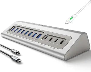 Gitfos Powered USB Hub, 15 in 1 USB 3.2 Hub, USB C Hub, 10Gbps, PD 100W