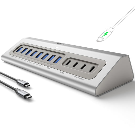 Gitfos Powered USB Hub, 15 in 1 USB 3.2 Hub, USB C Hub, 10Gbps, PD 100W