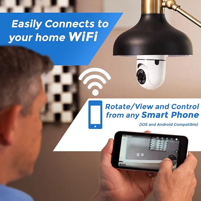 Security Camera, Two Way Talk 1080P HD Video WiFi Smart Camera, Indoor Outdoor Night Vision 360 Degree Motion Detection with SD Card