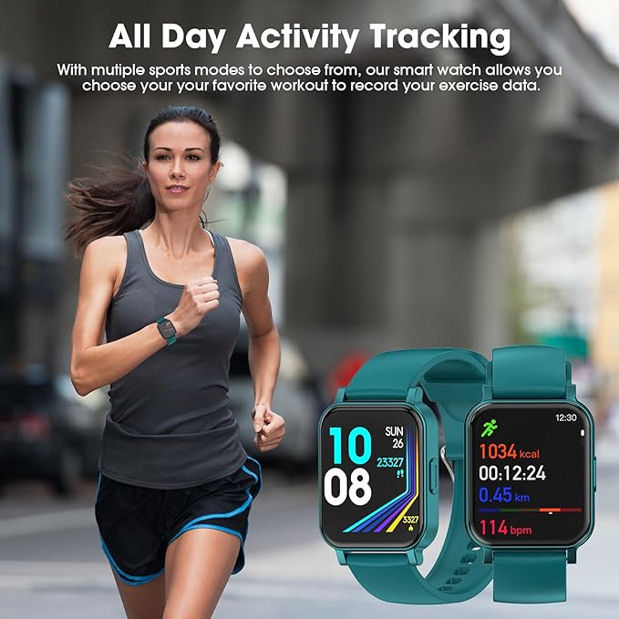 Fitness Tracker, Fitness Watch with Blood Oxygen, Heart Rate Monitor, Steps Calories Counter, Sleep Monitor, Pedometer IP68 Waterproof, Smart Watch for Android iPhones