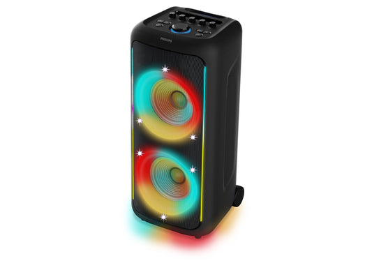 Philips TAX5000 Bluetooth Party Speaker with Dual 8" Woofers - 14HR Playtime, 200W Max Power, TWS, Auracast - Black