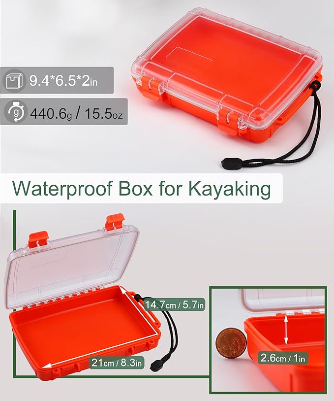 Waterproof Box Dry Box Waterproof Box for Kayaking Small Waterproof Storage Box for Boat Waterproof Container Water Proof Phone Box Floating Water Tight Box