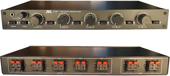 2x5 Matrix Speaker Selector Switch Switcher with Volume Level Control