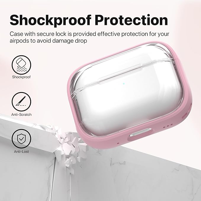 Valkit Compatible AirPods Pro Case - Clear, Lock & Cleaner Kit, Soft Shockproof Protective Case for AirPods Pro Gen 2/1