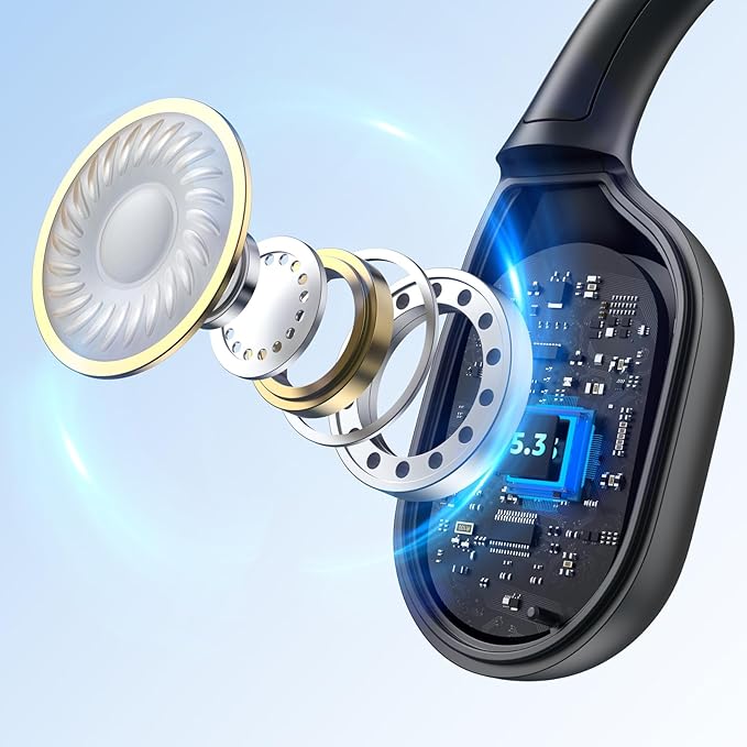 Bone Conduction Headphone, Open Ear Headphone Wireless Headphone Built-in 64GB MP3 IPX7 Waterproof Swimming with Mic Bluetooth 5.3 Sports Earphone Black