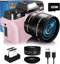 VJIANGER 4K Digital Camera, Vlogging Camera with WiFi & Flip Screen