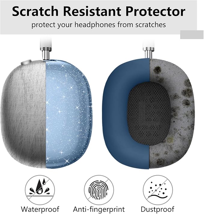 for AirPods Max case Cover,Anti-Scratch Ear Pad Case Cover/Ear Cups Cover/Headband Cover for AirPods Max. Clear Soft TPU and Silicone,Skin Scratch Proof.