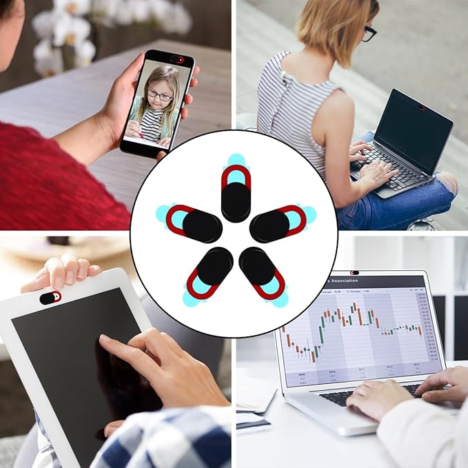 Mobestech Webcam Cover Privacy Protector for Laptop Phone Tablet Multi-Functional Slim Camera Cover Slide Sticker Compact and Lightweight