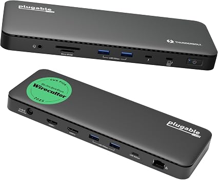 Plugable Thunderbolt 4 Dock with 100W Charging, Dual Monitor