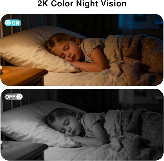 Long Battery Life Indoor Cameras Wireless for Home Security, House Camera Battery Powered, 360°Pan Tilt Viewing, 2.4Ghz 2K Tiny WiFi Cameras, 2 Way Talk, Color Night Vision, AI Motion Detection