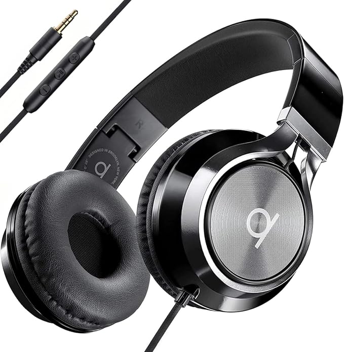 ARTIX CL750 Wired Headphones with Mic — Noise Isolating On-Ear Headphones for Computer and Laptop Wired, Plug in Corded Headphone with Wire (Foldable, Aux Jack 3.5mm)