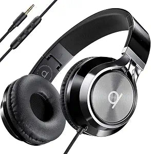 ARTIX CL750 Wired Headphones with Mic — Noise Isolating On-Ear Headphones for Computer and Laptop Wired, Plug in Corded Headphone with Wire (Foldable, Aux Jack 3.5mm)