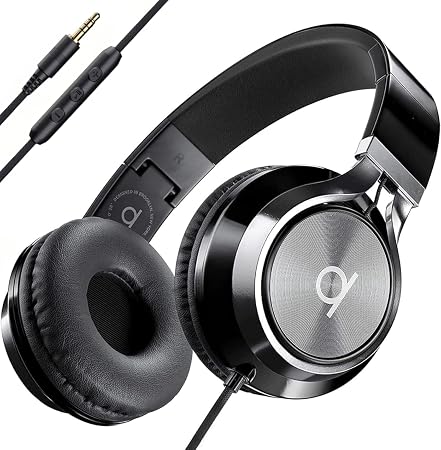 ARTIX CL750 Wired Headphones with Mic — Noise Isolating On-Ear Headphones for Computer and Laptop Wired, Plug in Corded Headphone with Wire (Foldable, Aux Jack 3.5mm)