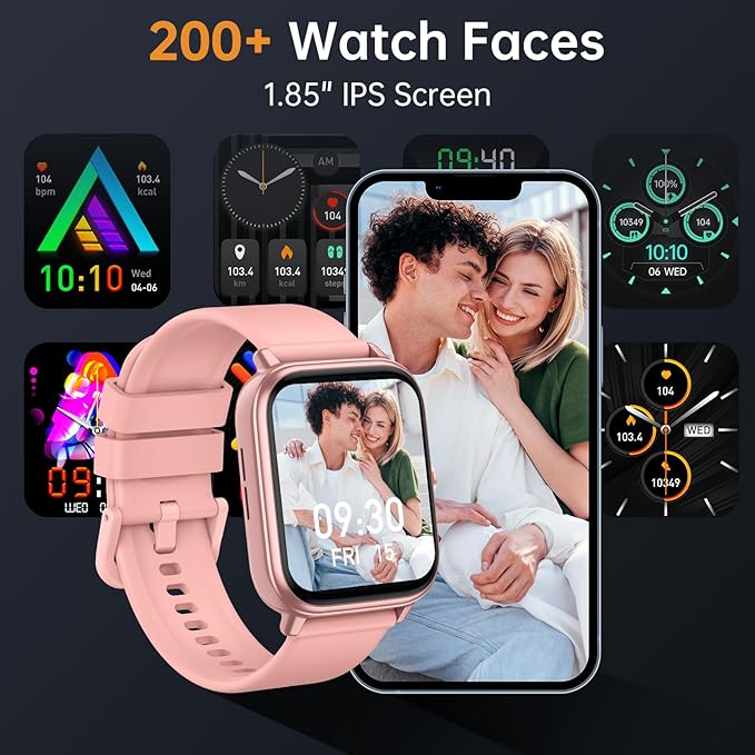 Smart Watch for Men Women, Fitness Tracker (Answer/Make Call), 1000 mAh Battery, 120+ Sport Modes, Step Counter/Sleep Monitor Fitness Watch, Smartwatch for Android/iPhone (Pink)