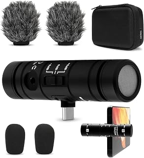 Movo DoubleMic-UC Dual Capsule Phone Microphone for USB-C Devices- Two-Sided Cardioid Condenser Android Shotgun Mic for Video Recording- Professional Microphone for Samsung, iPad Pro, Google Pixel - Image 1