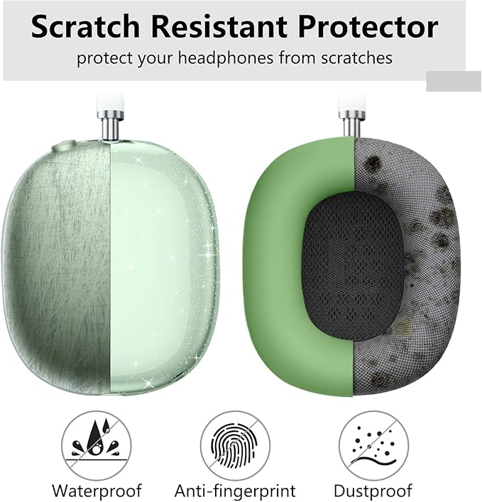 for AirPods Max case Cover,Anti-Scratch Ear Pad Case Cover/Ear Cups Cover/Headband Cover for AirPods Max. Clear Soft TPU and Silicone,Skin Scratch Proof.