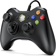 VILINAYA PC Controller, Wired Controller Compatible with Microsoft Xbox 360 & Slim/PC Windows 10/8/7, with Upgraded Joystick, Black
