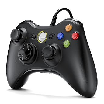 VILINAYA PC Controller, Wired Controller Compatible with Microsoft Xbox 360 & Slim/PC Windows 10/8/7, with Upgraded Joystick, Black