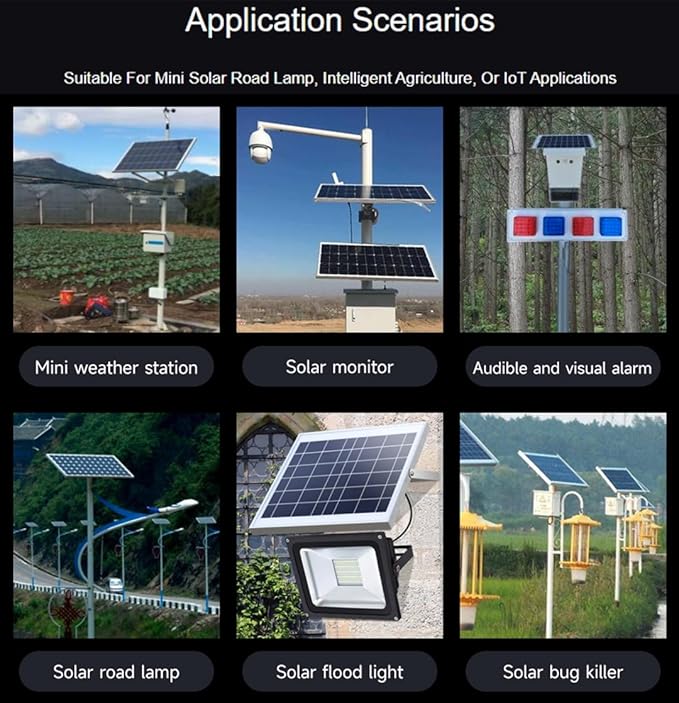 Waveshare Solar Power Manager Module (D), Supports 6V~24V Solar Panel and Type-C Power Adapter, 5V/3A Regulated Output for Raspberry Pi/Jetson Nano, with Battery Holder (Batteries Not Include)