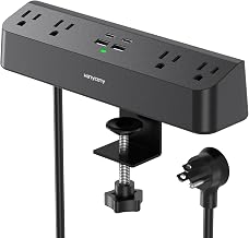 Desk Clamp Power Strip with PD 30W USB C, Desk Edge Mount Charging Station - Image 1