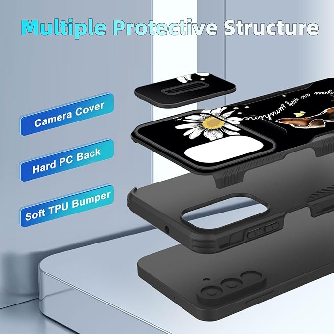 for Galaxy A17 5G Case Built in Slide Camera Lens Cover,Heavy Duty Shockproof Protection Dual Layer Case for Samsung Galaxy A17 5G 6.7" 2025,You are My Sunshine Dachshund