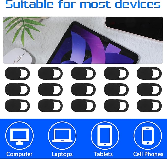 50 Pcs Camera Cover Slide, Ultra-Thin Privacy Protector for Laptop, Phone, Computer - Universal Webcam Protector & Laptop Sticker Covers, Camera Blocker and Lens Cover