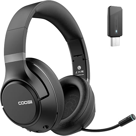 H300 Wireless Headphones with Microphone,Over Ear Bluetooth Headsets, Black
