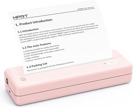 HPRT Wireless Portable Printer - Bluetooth Thermal Printer for Travel
