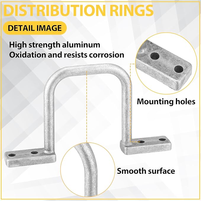 25 Pcs Distribution Rings Aluminum D Ring for Sorting Out Electric Cables, Cable Management, for Commercial and Residential Use, Silver(2 Inch)