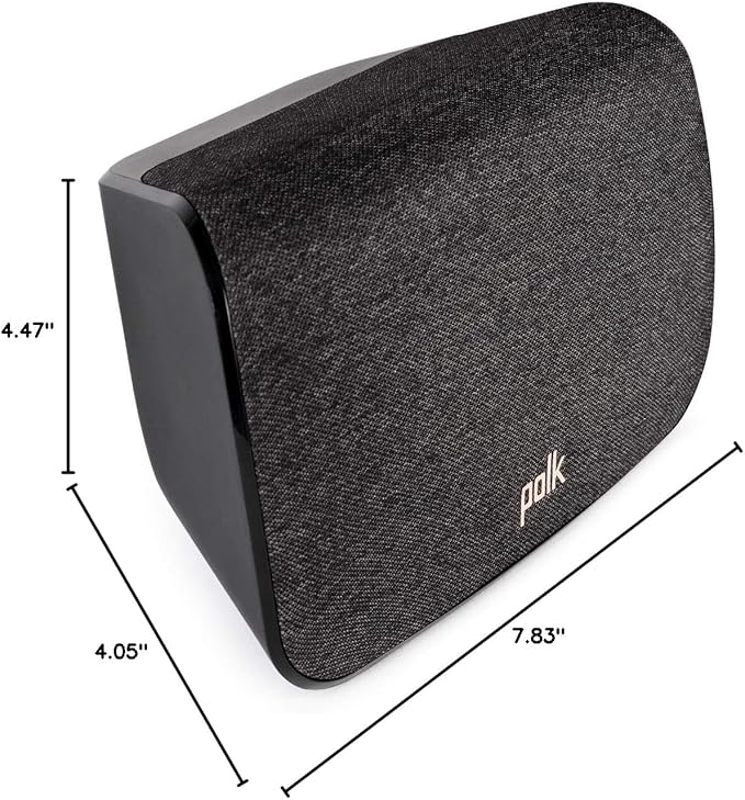 Polk Audio SR2 Wireless Surround Sound Speakers for Select Polk React and Magnifi Bars - Wireless Surround Sound System for TV, Easy Setup, Multiple Placement Options, 2 Count (Pack of 1)