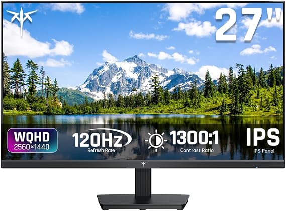 KTC 27 Inch Computer Monitor, QHD 2K 120Hz Monitor, IPS Panel, H27D9