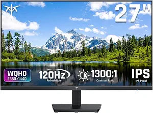 KTC 27 Inch Computer Monitor, QHD 2K 120Hz Monitor, IPS Panel, H27D9