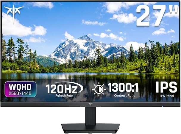 KTC 27 Inch Computer Monitor, QHD 2K 120Hz Monitor, IPS Panel, H27D9