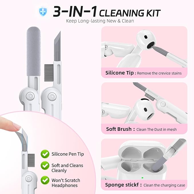 for AirPods 4 Case, Soft Silicone Flower Engraved Airpod 4 Cases with Qute Keychain & Cleaning Kit, Compatible with AirPods 4th Generation 2024 Cover for Women Girly, Anti-Scratch, Shockproof