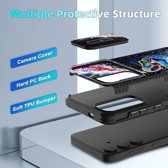 for Galaxy S26 Plus Case Built in Slide Camera Lens Cover,Heavy Duty Shockproof Protection Dual Layer Case for Samsung Galaxy S26 Plus 6.7" 2026,Colorful Cool Dinosaur