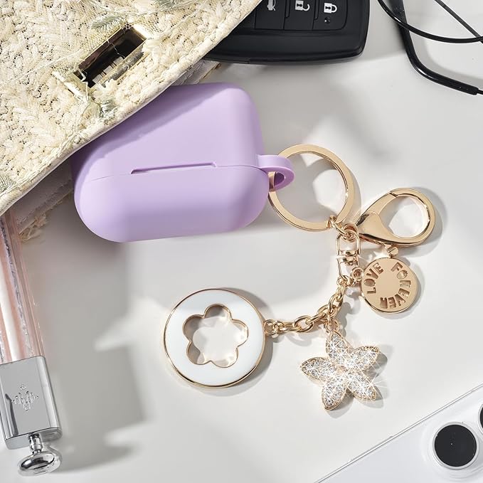 VISOOM for AirPods Pro 3 Case 2025, Silicone Case for Apple Air Pods Pro 3rd Generation Cover Women, Cute iPods 3 Protective Cover with Bling Keychain & Cleaning Kit